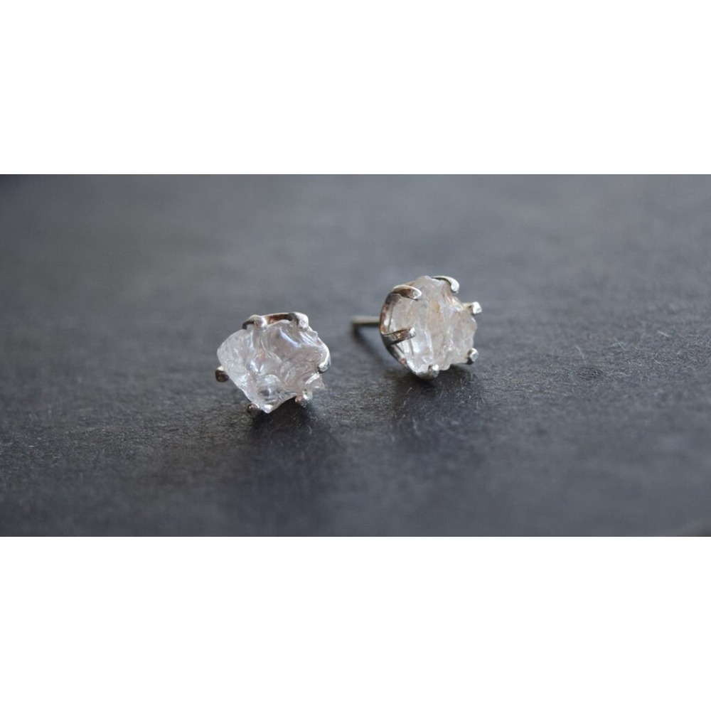 Alternative raw diamond earrings, natural stone, Mothers Day Earrings